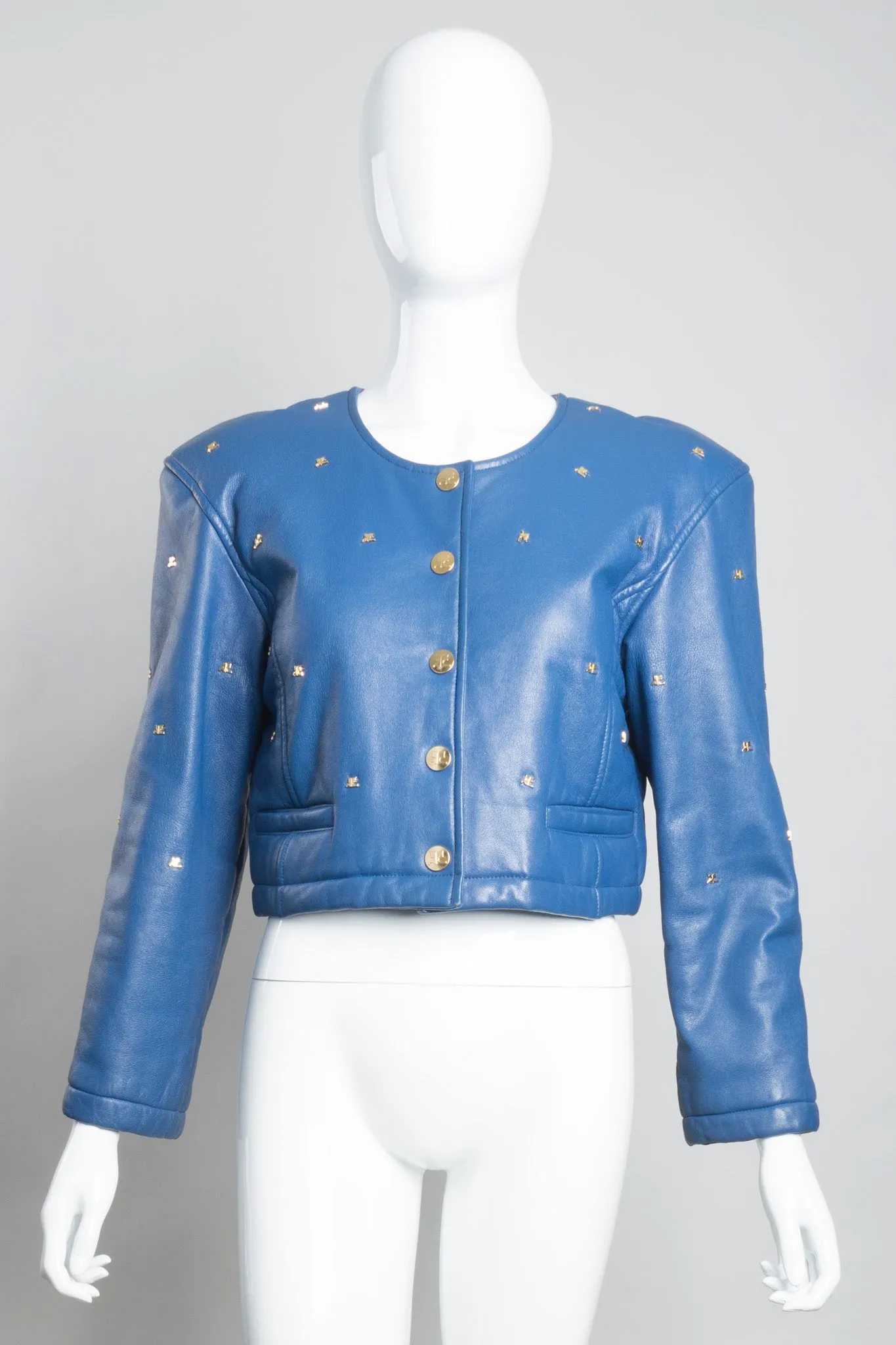 Logo Stud Leather Jacket