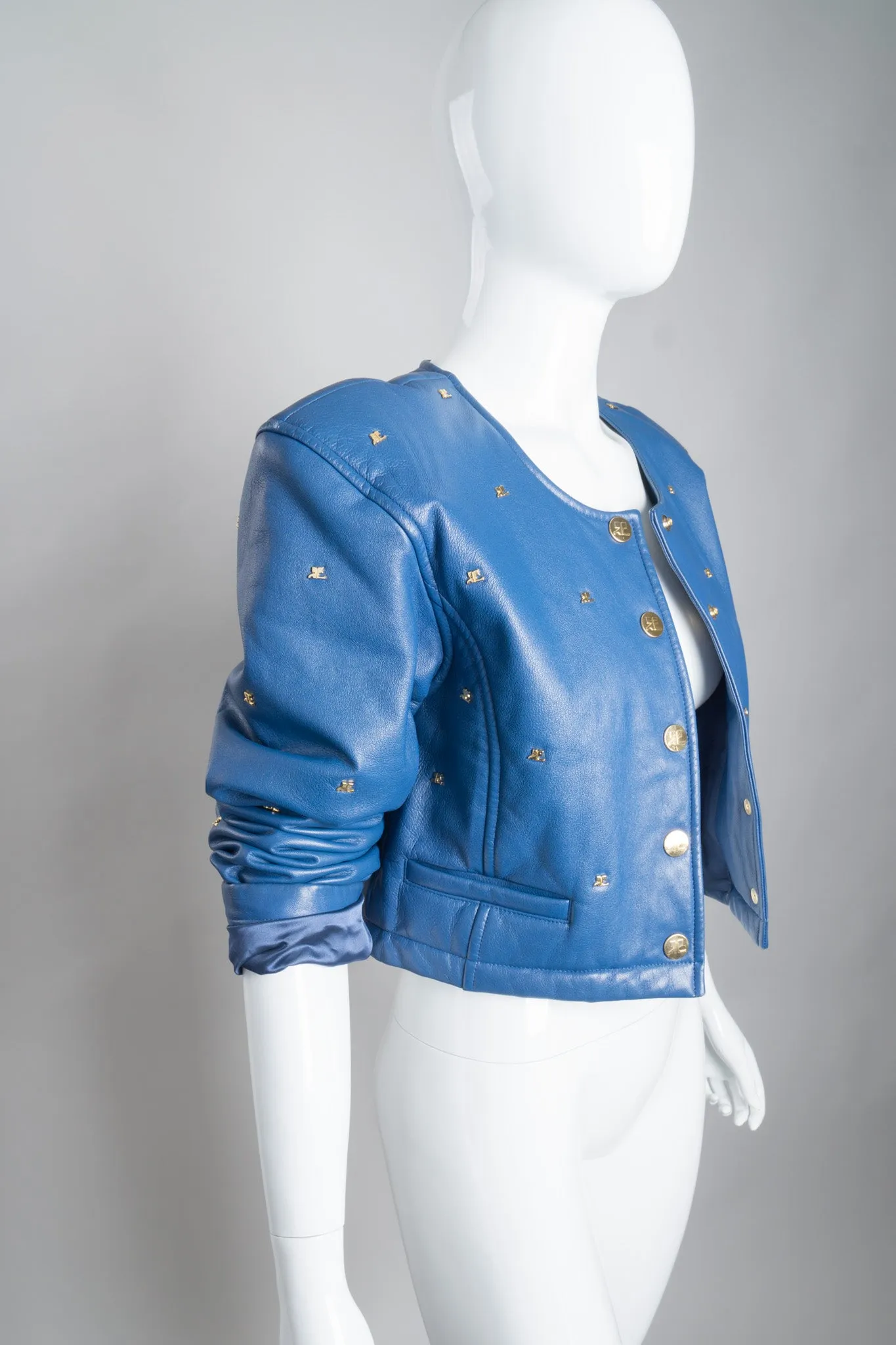 Logo Stud Leather Jacket