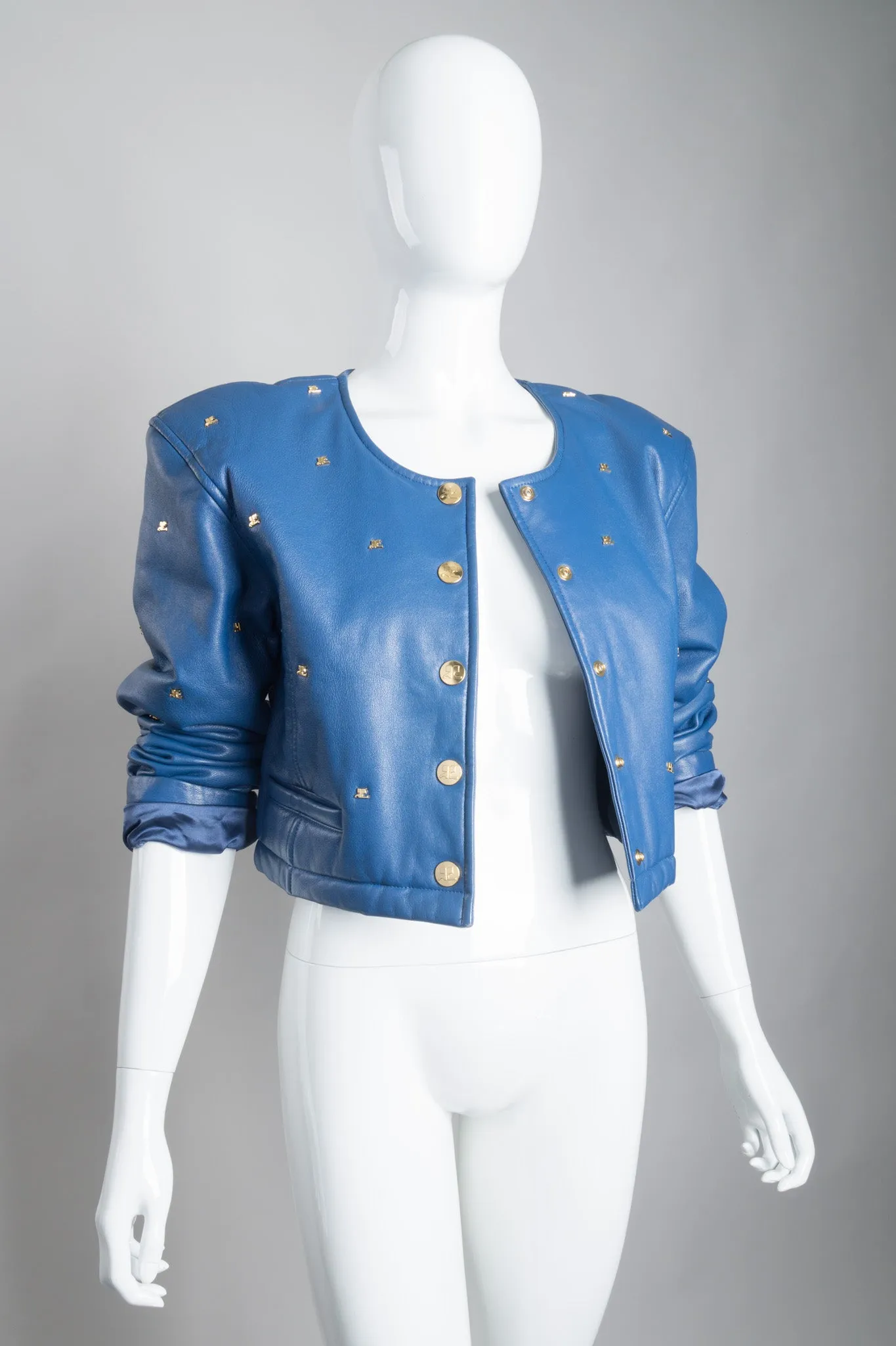 Logo Stud Leather Jacket
