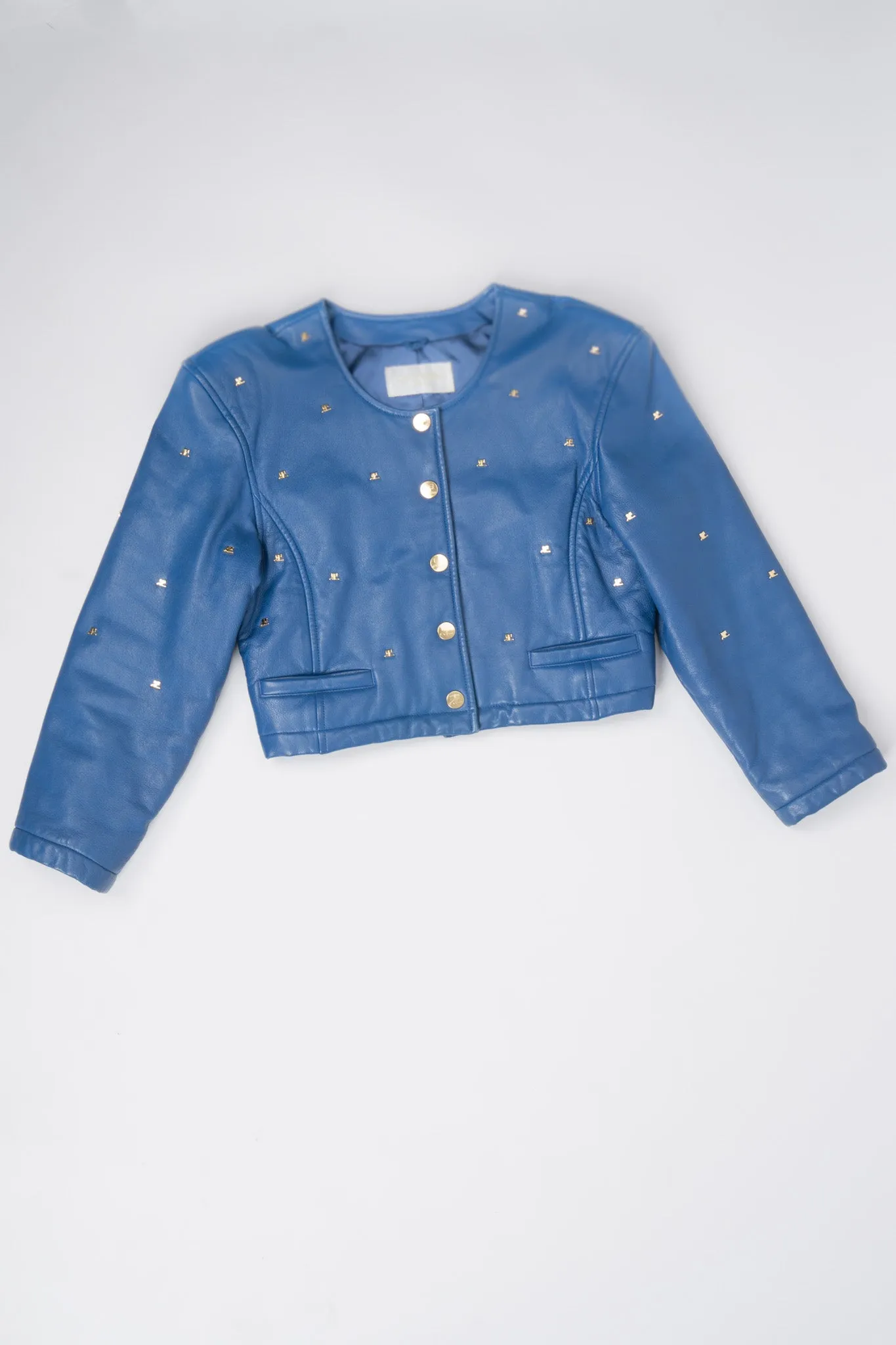 Logo Stud Leather Jacket