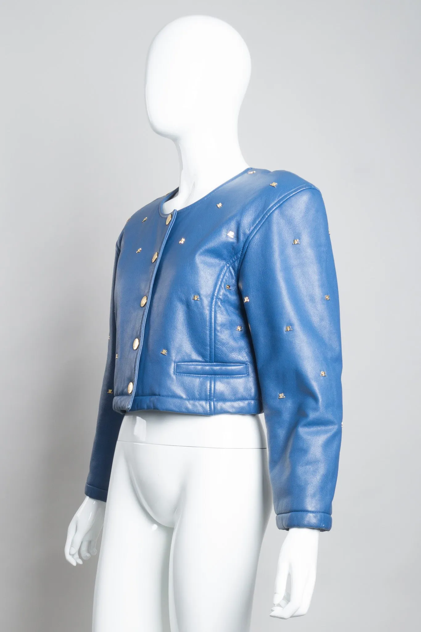 Logo Stud Leather Jacket