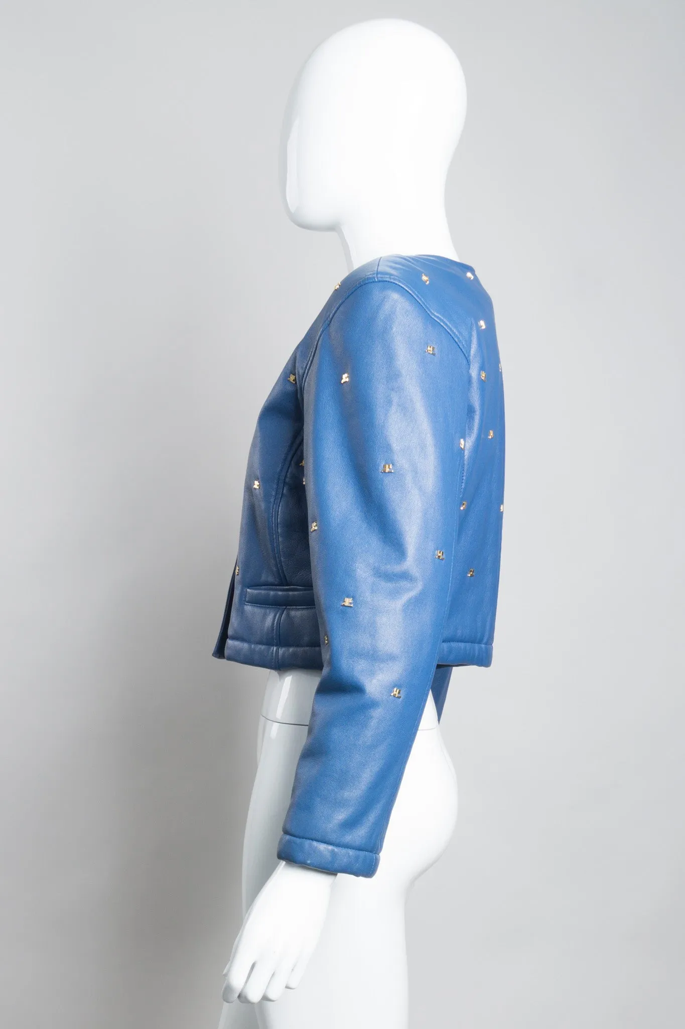 Logo Stud Leather Jacket