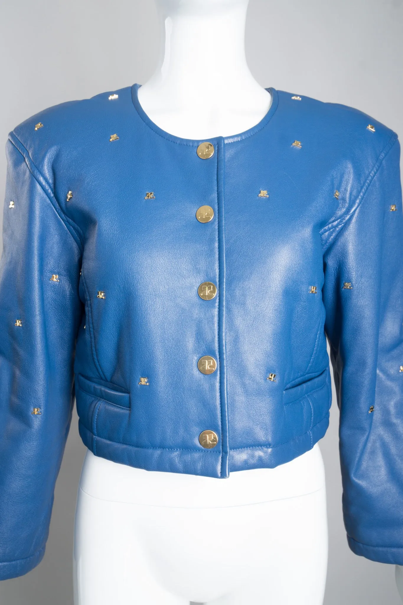 Logo Stud Leather Jacket
