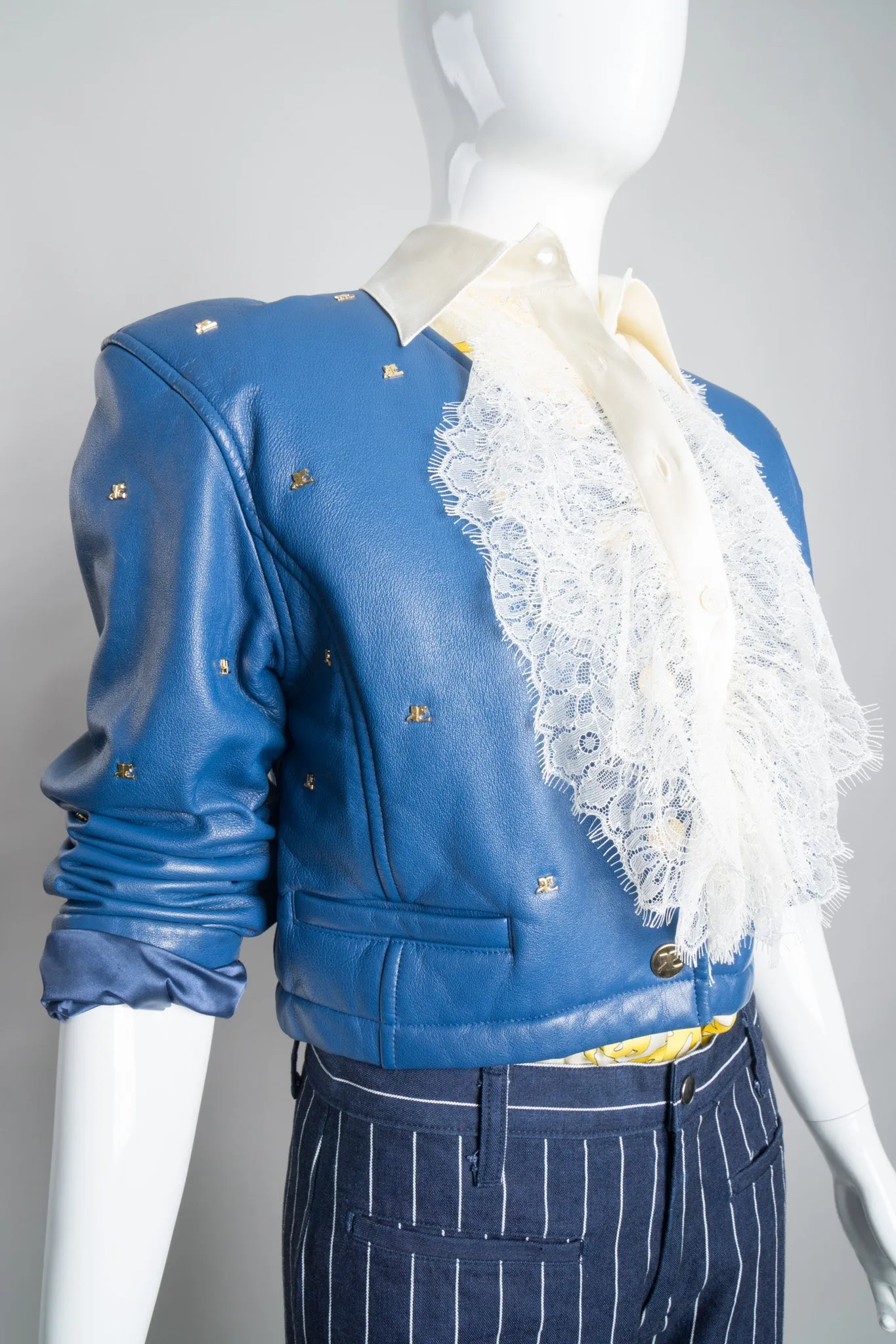 Logo Stud Leather Jacket