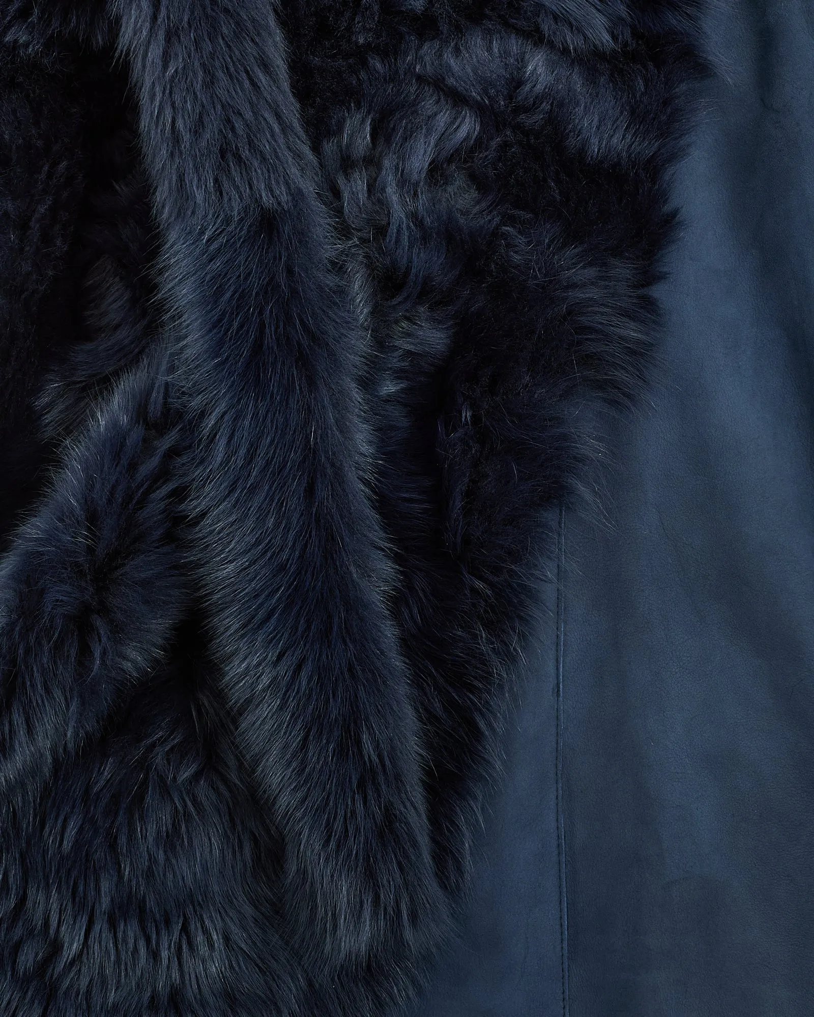 Long reversible belted jacket in Toscana lambskin