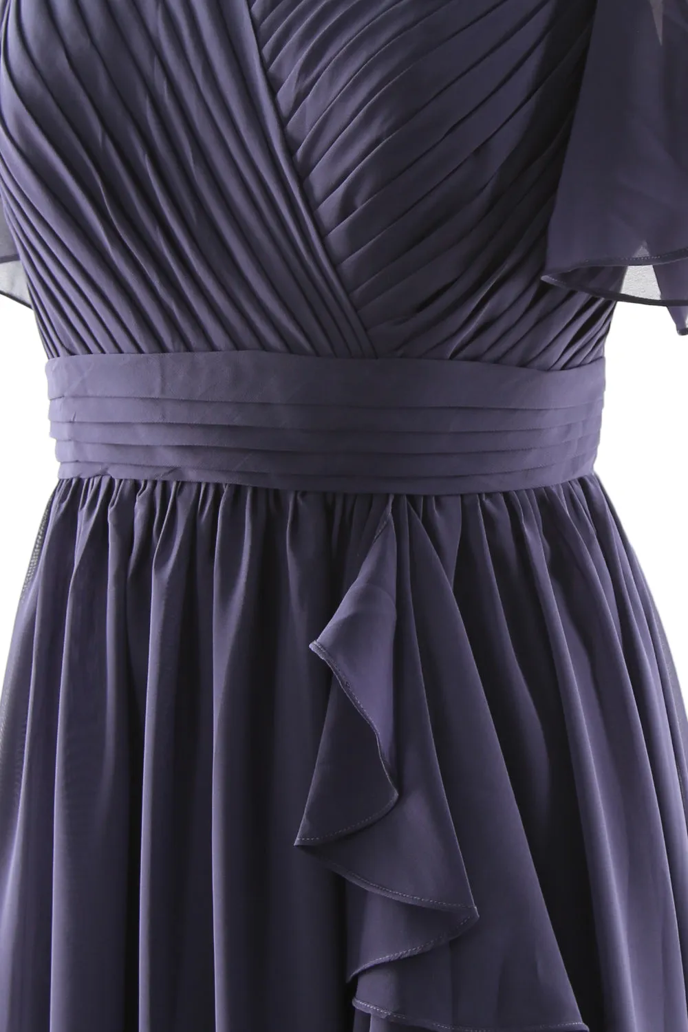 MACloth Mother of the Bride Dresses with Sleeves V Neck Long Wedding Formal Gown