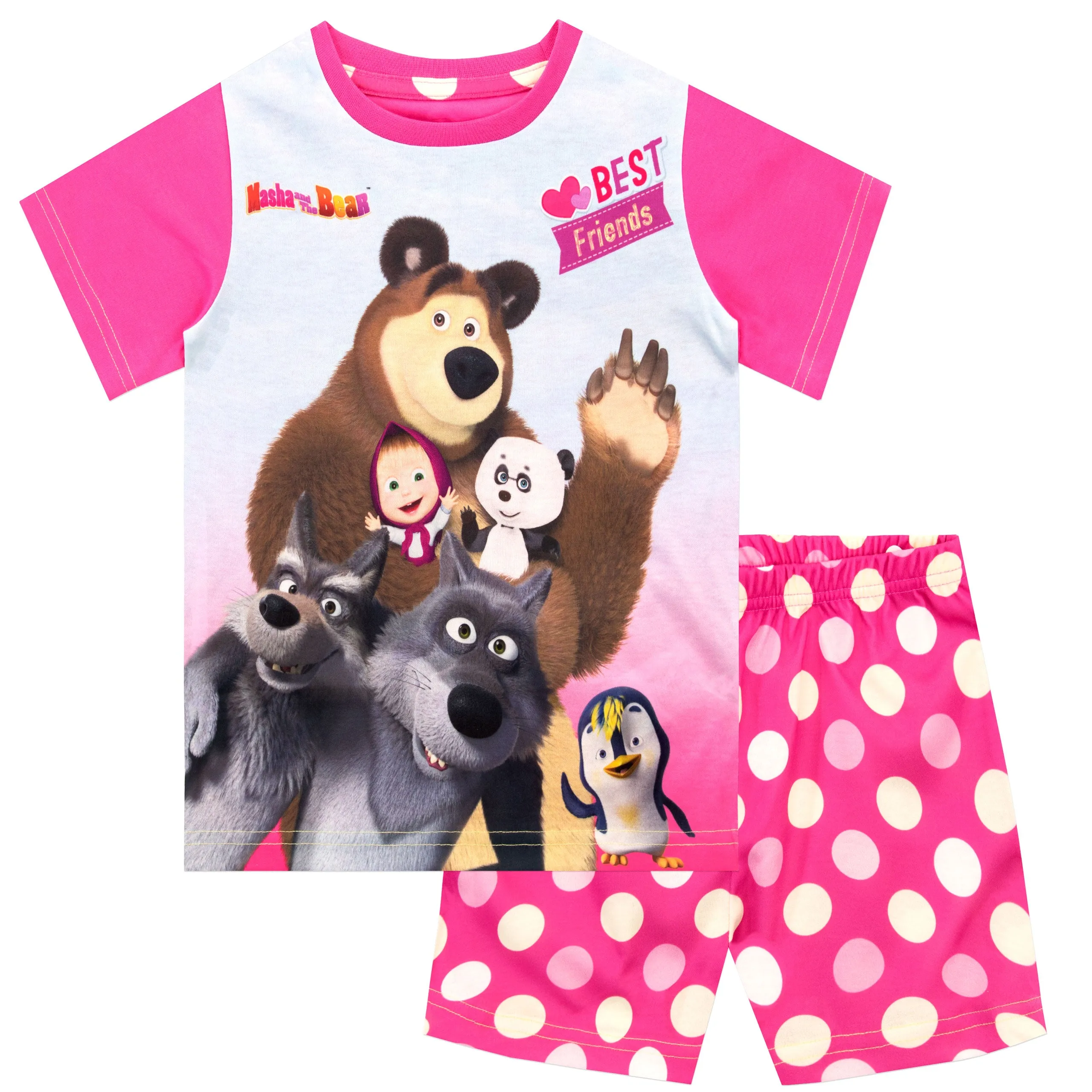 Masha and the Bear Short Pajamas