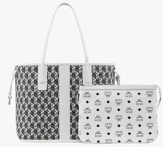 MCM Reversible Liz Shopper in Visetos-MWPCSVI01-White-Medium