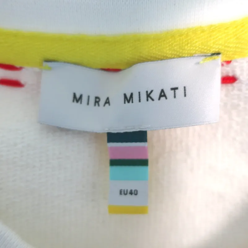 Mira Mikati Mushroom & Rainbow-Embroidered Sweatshirt Cream Cotton Size 40