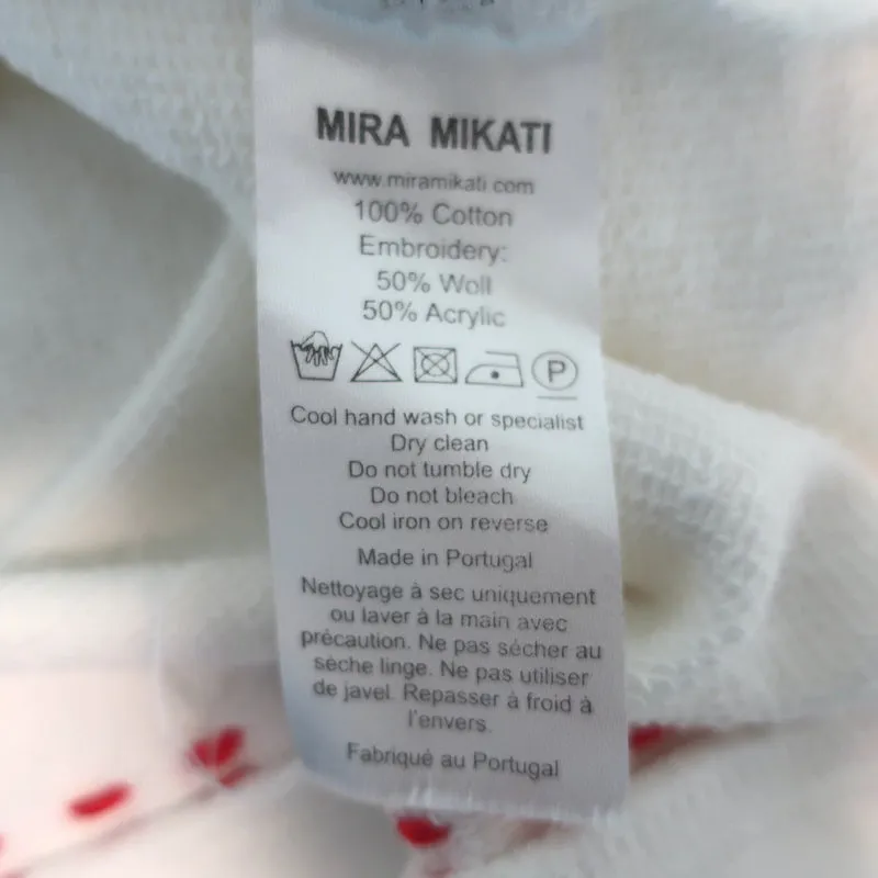 Mira Mikati Mushroom & Rainbow-Embroidered Sweatshirt Cream Cotton Size 40