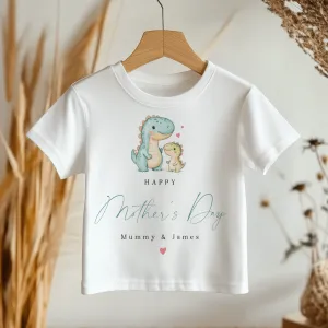 Mother's Day Cute Dinosaurs Personalised Toddler & Kids T Shirt