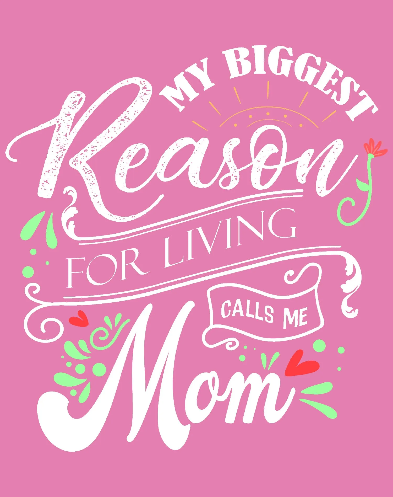 Mother's Day Splash Mom Mum Biggest Reason Living Women's T-Shirt