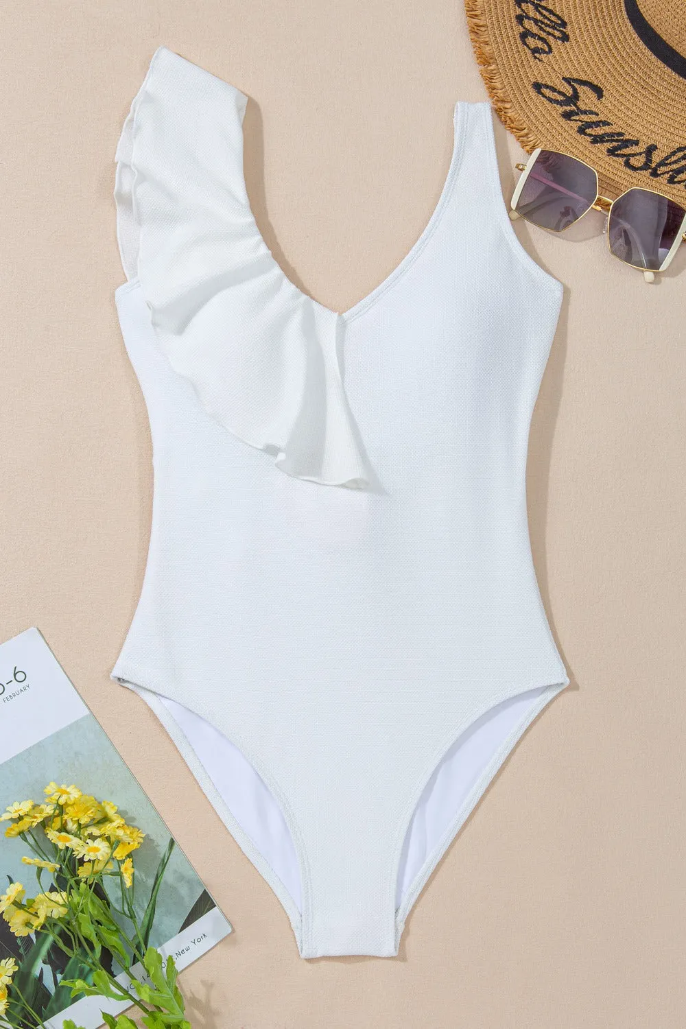 Noelle Ruffled V-Neck One Piece
