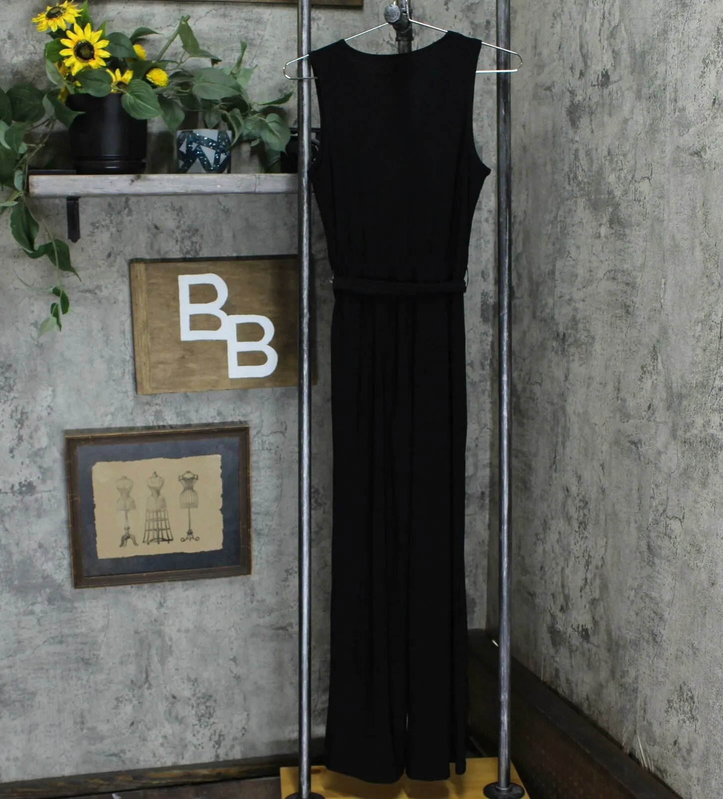 NY Collection Petite Surplice Belted Wide Leg Jumpsuit