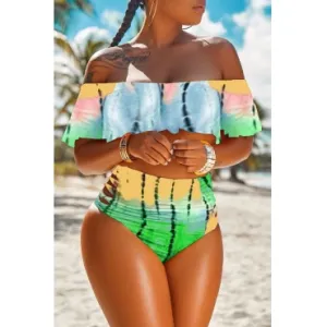 Off Shoulder Yellow/Green Set