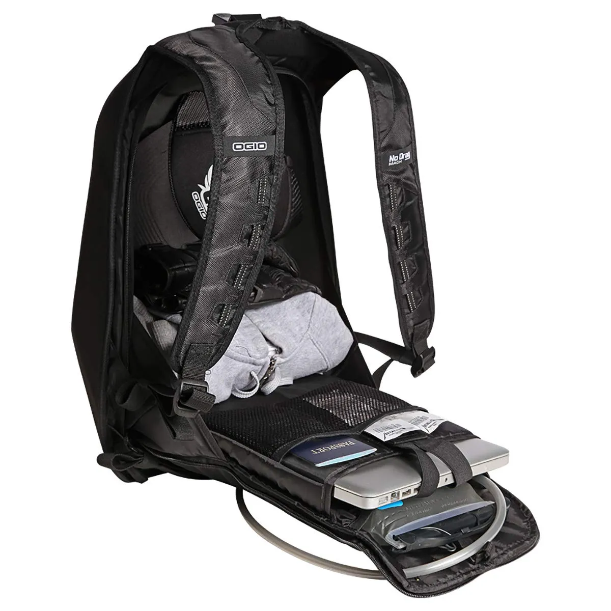 OGIO 123008.36 No Drag Mach 1 Motorcycle Backpack - Stealth Black, 19" H x 12.5" W x 6.5" D