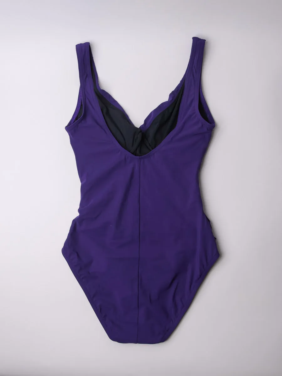 One Piece Surplice Smart Suit In Blackberry