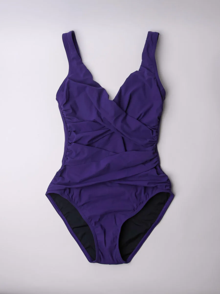 One Piece Surplice Smart Suit In Blackberry