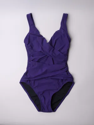 One Piece Surplice Smart Suit In Blackberry