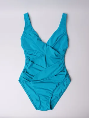 One Piece Surplice Smart Suit In Seafoam