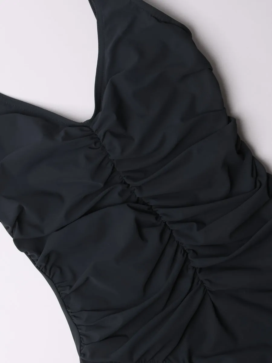 One Piece V-Neck Silent Underwire In Charcoal
