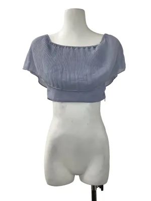 Periwinkle Pleated Off Shoulder Top