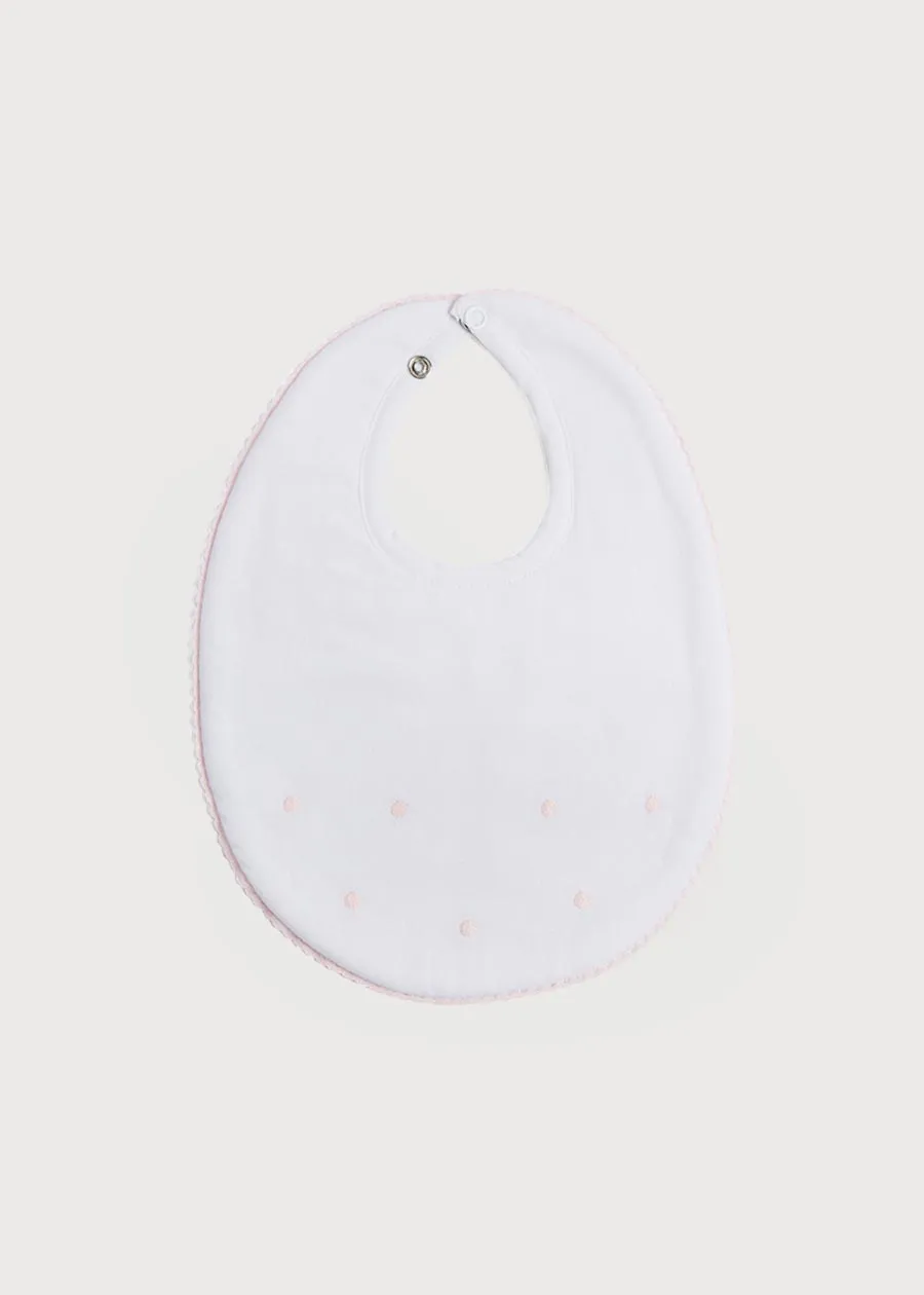 Pink Dotted Cotton Bib