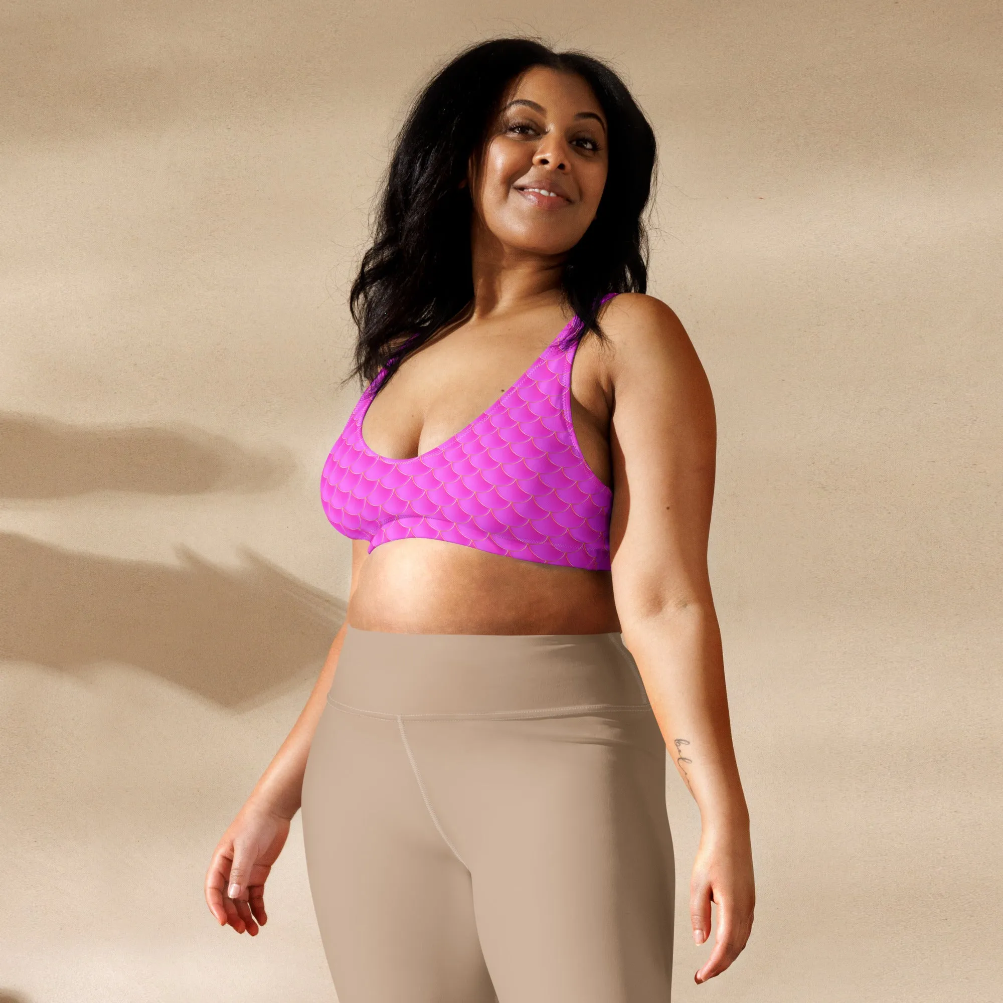 Pink Mermaid Recycled Padded Bikini Top