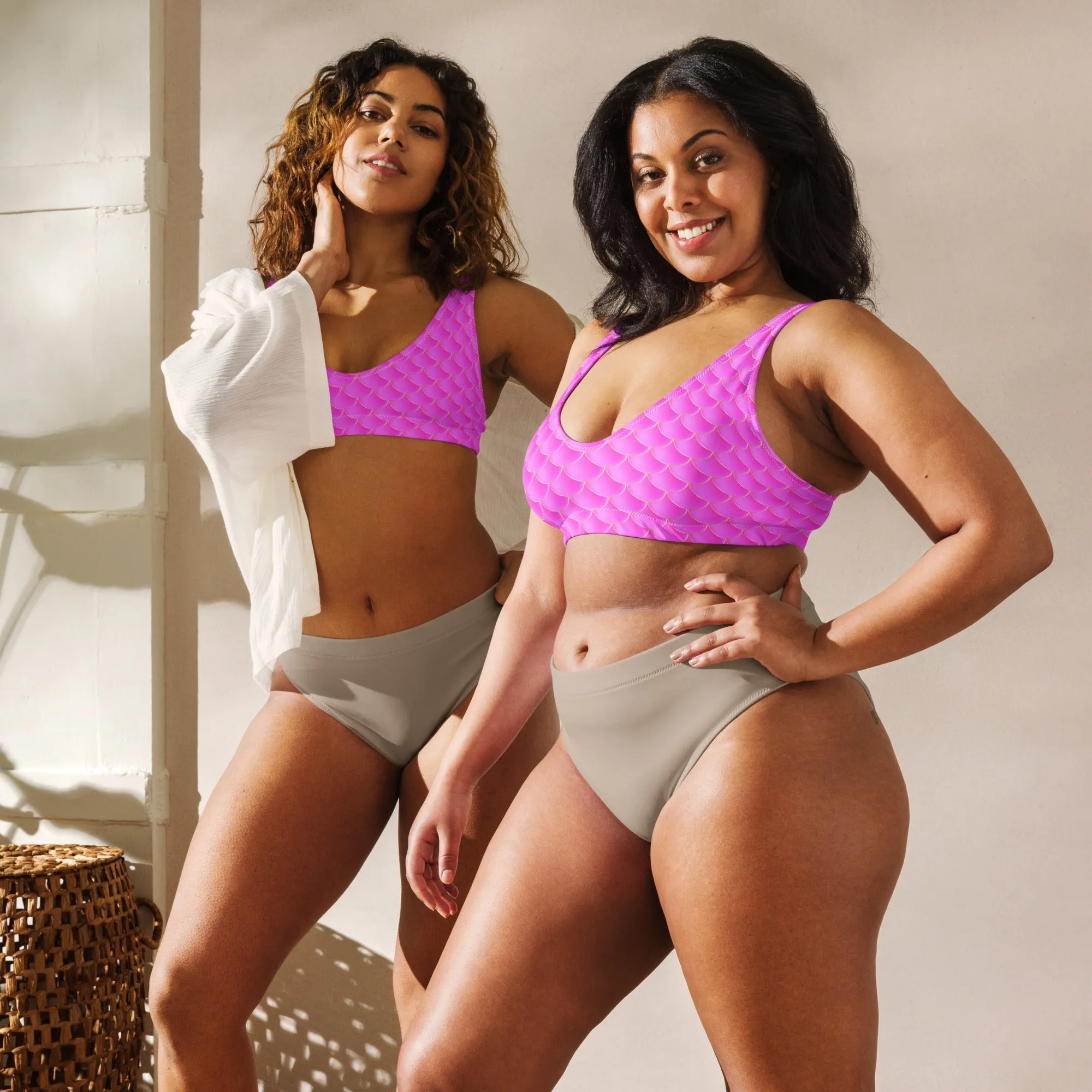 Pink Mermaid Recycled Padded Bikini Top