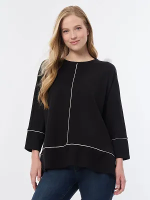 Piped Seam Detail Tunic, Serenity Knit