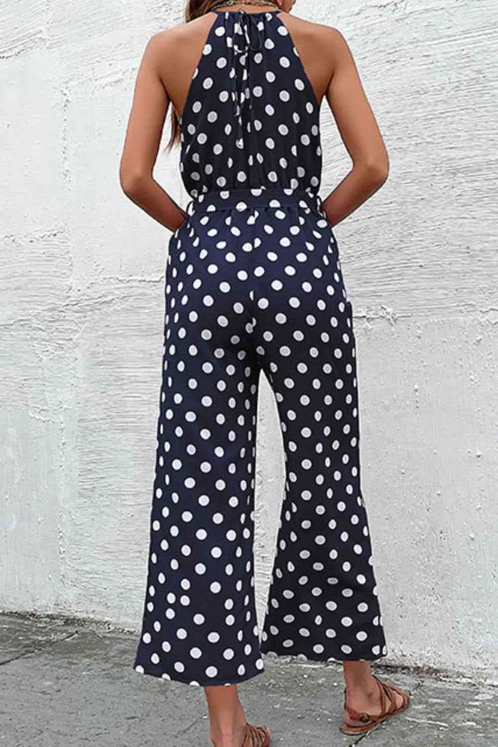 Polka Dot Grecian Wide Leg Jumpsuit (3 Colors)