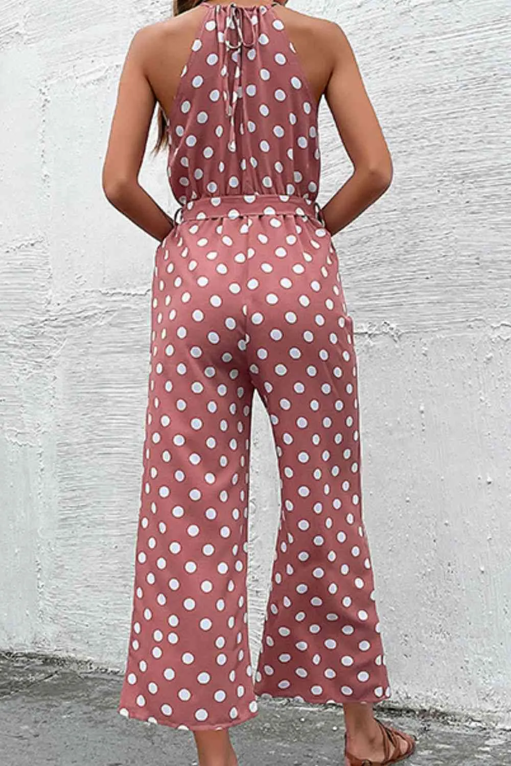 Polka Dot Grecian Wide Leg Jumpsuit (3 Colors)
