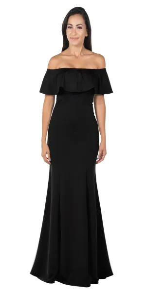 Poly USA 8146 Off-the-Shoulder Mermaid Long Dress