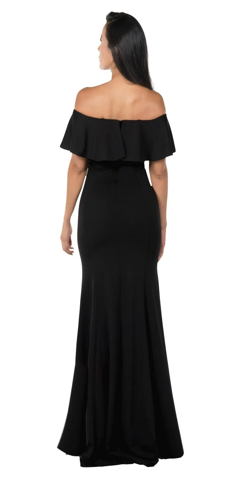 Poly USA 8146 Off-the-Shoulder Mermaid Long Dress
