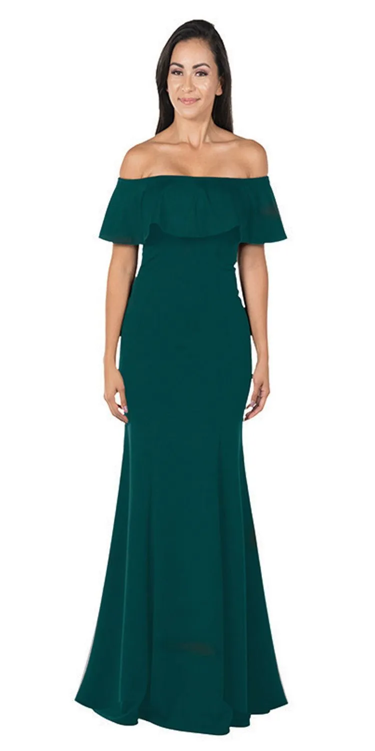 Poly USA 8146 Off-the-Shoulder Mermaid Long Dress