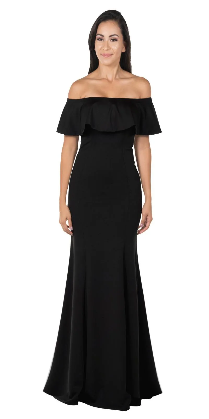 Poly USA 8146 Off-the-Shoulder Mermaid Long Dress