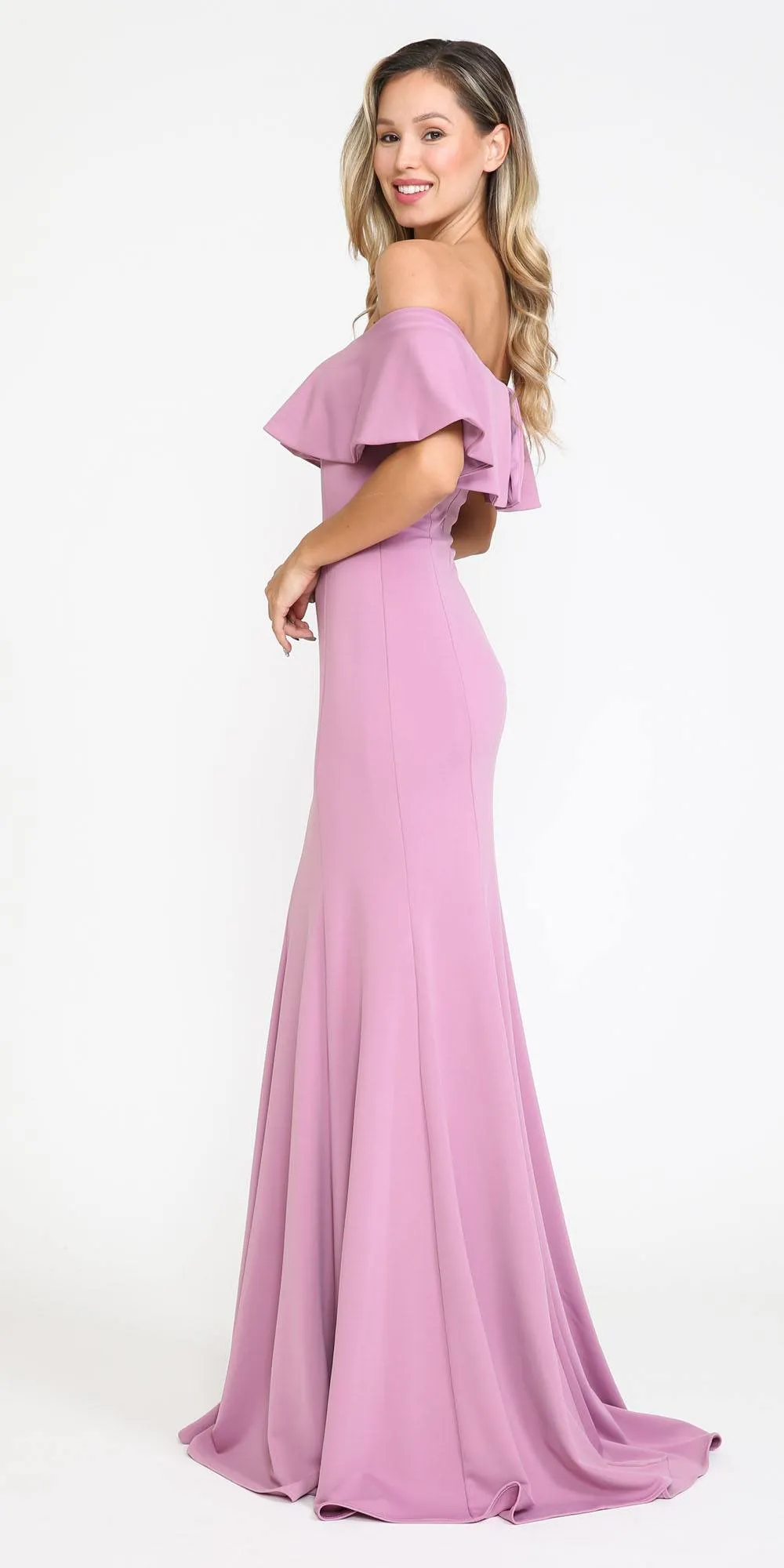 Poly USA 8146 Off-the-Shoulder Mermaid Long Dress
