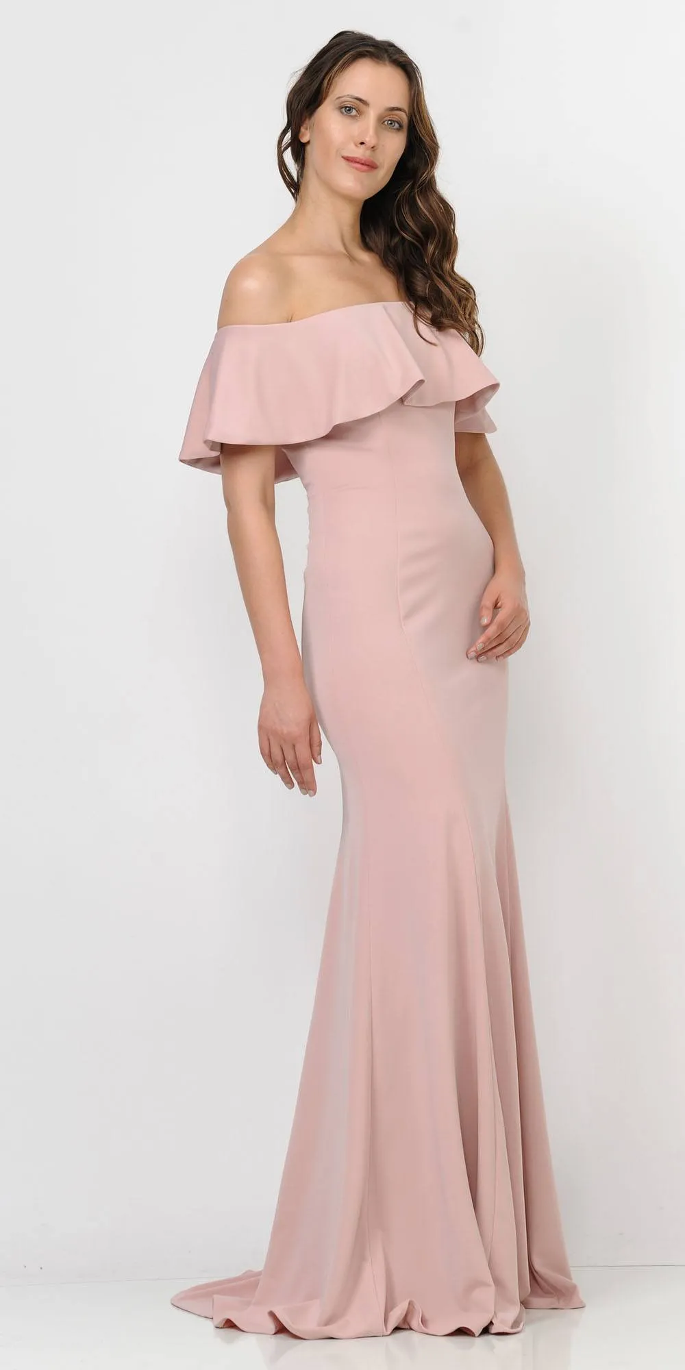 Poly USA 8146 Off-the-Shoulder Mermaid Long Dress