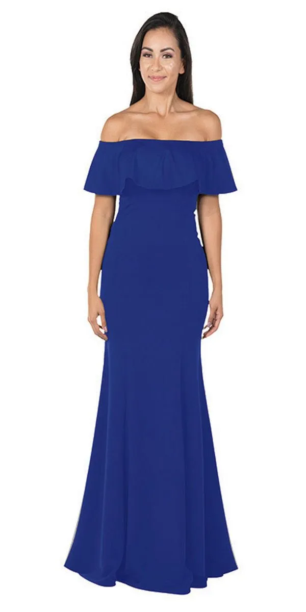 Poly USA 8146 Off-the-Shoulder Mermaid Long Dress