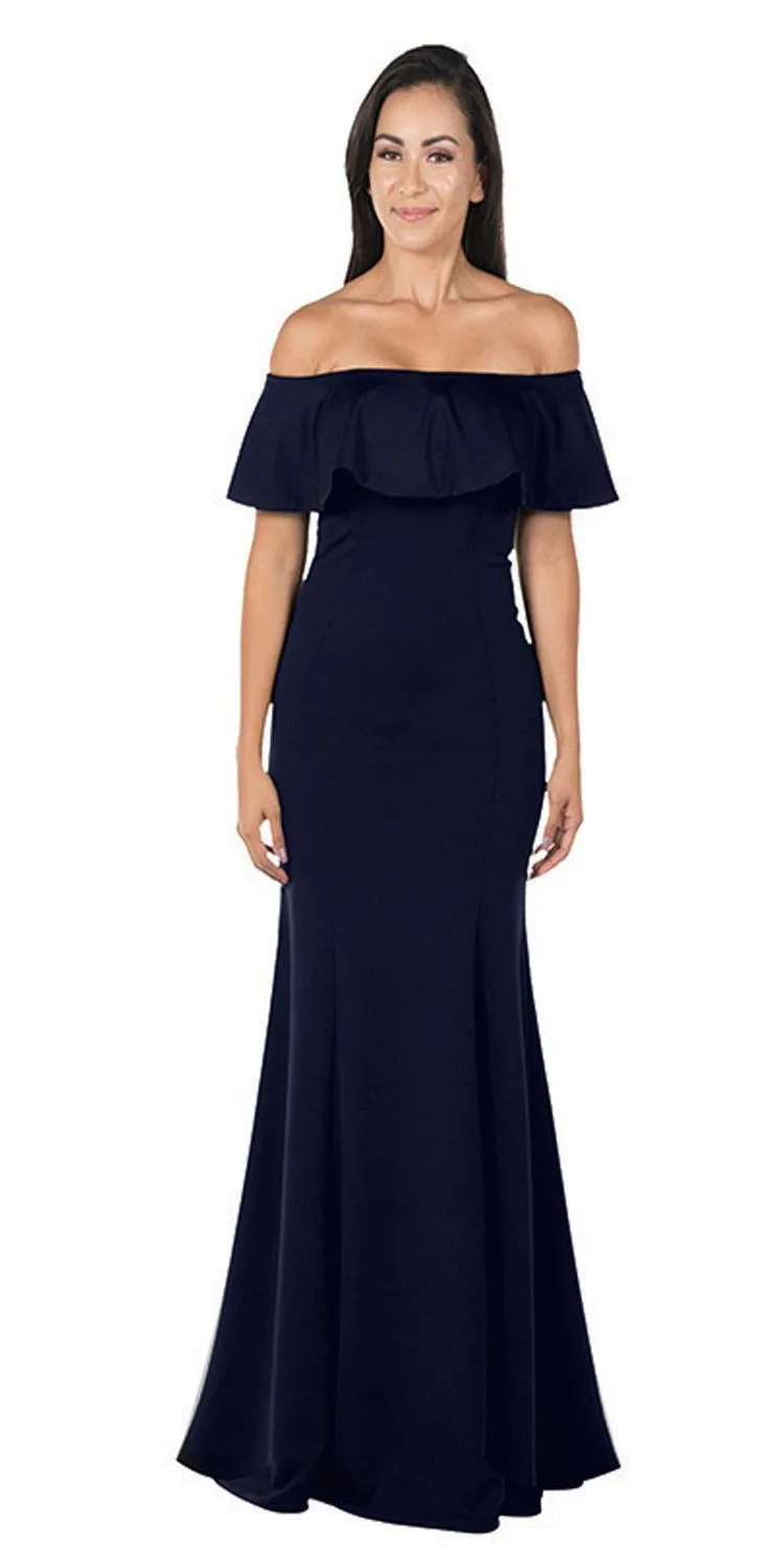 Poly USA 8146 Off-the-Shoulder Mermaid Long Dress