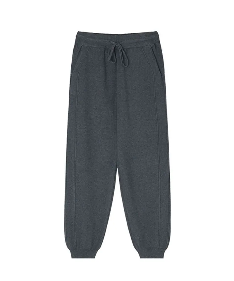 POSHERD Line Point Knit Jogger Pants  -  Gray