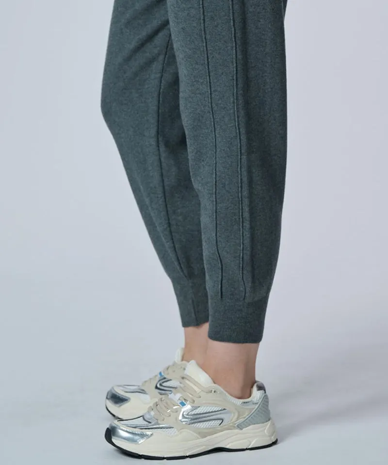 POSHERD Line Point Knit Jogger Pants  -  Gray
