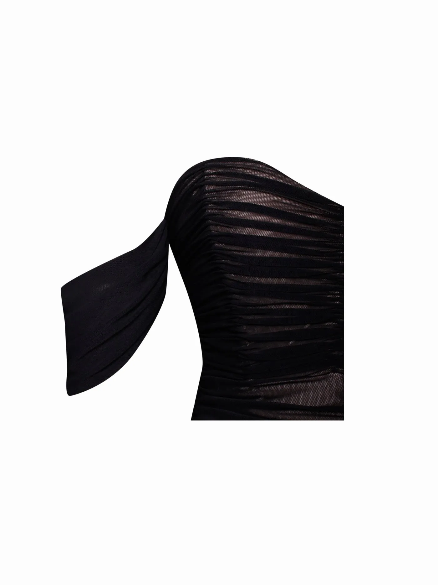 PRE-ORDER Mia Off Shoulder Mesh Maxi Dress x Black