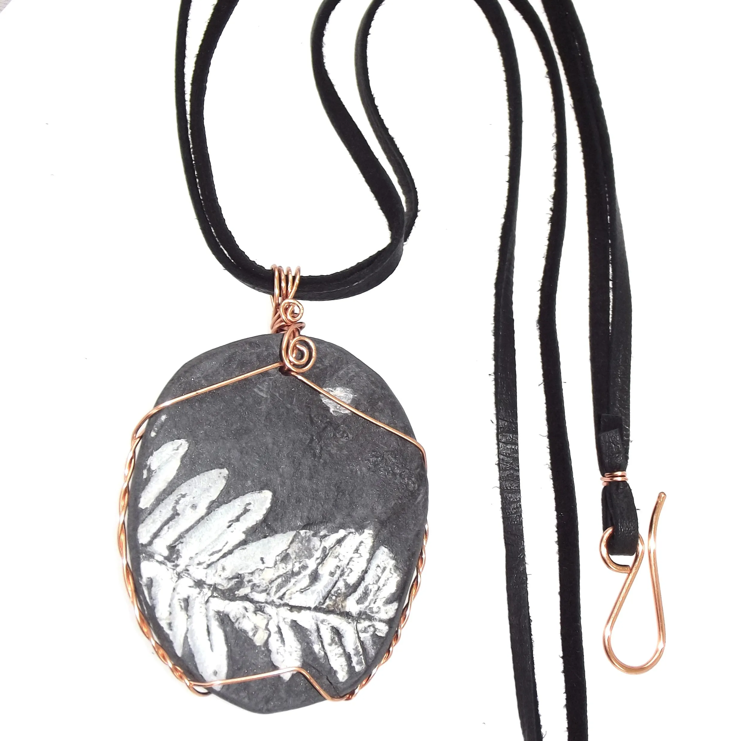 Pteridophyte Fossil Necklace (X-Large) - 300 Million Yrs Old