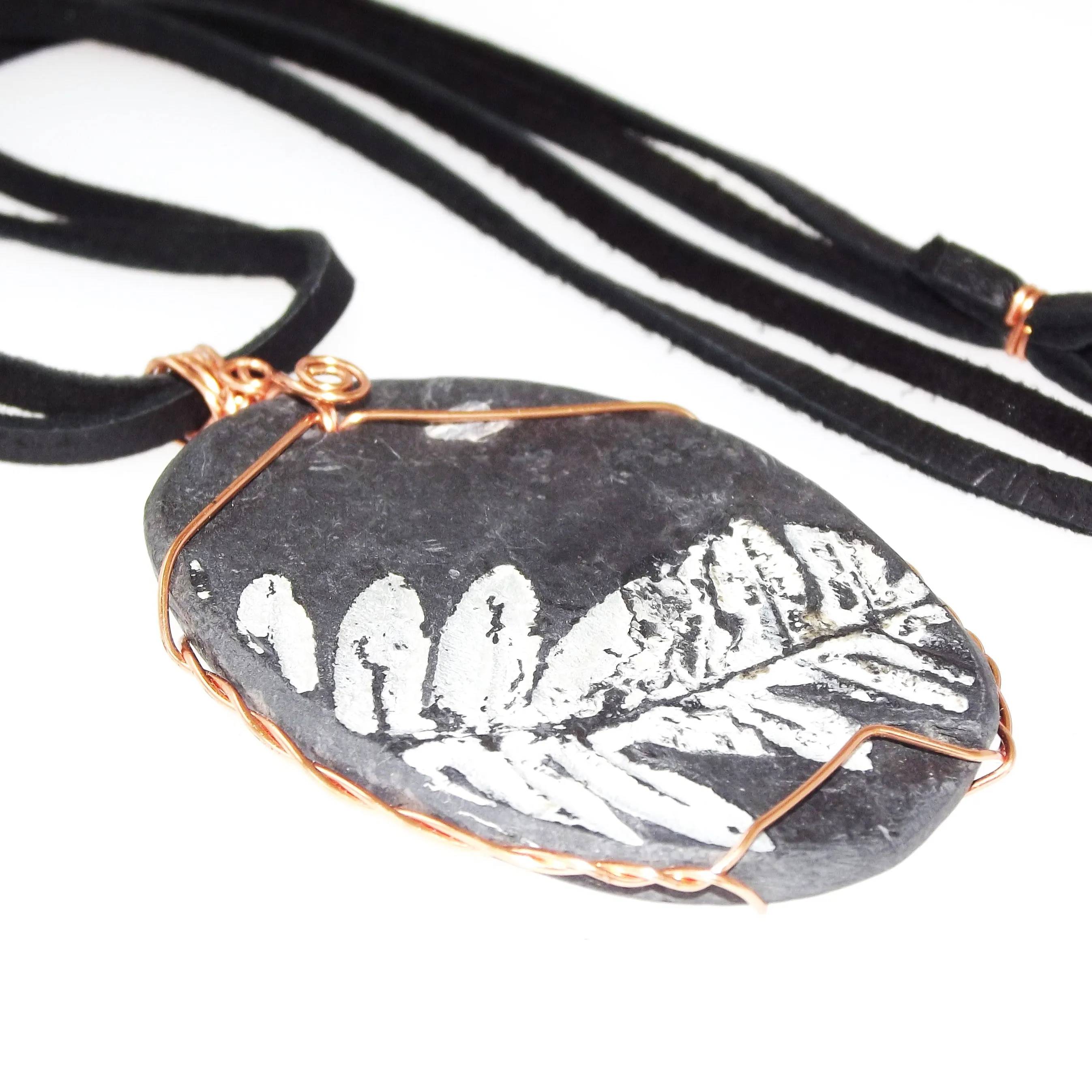 Pteridophyte Fossil Necklace (X-Large) - 300 Million Yrs Old