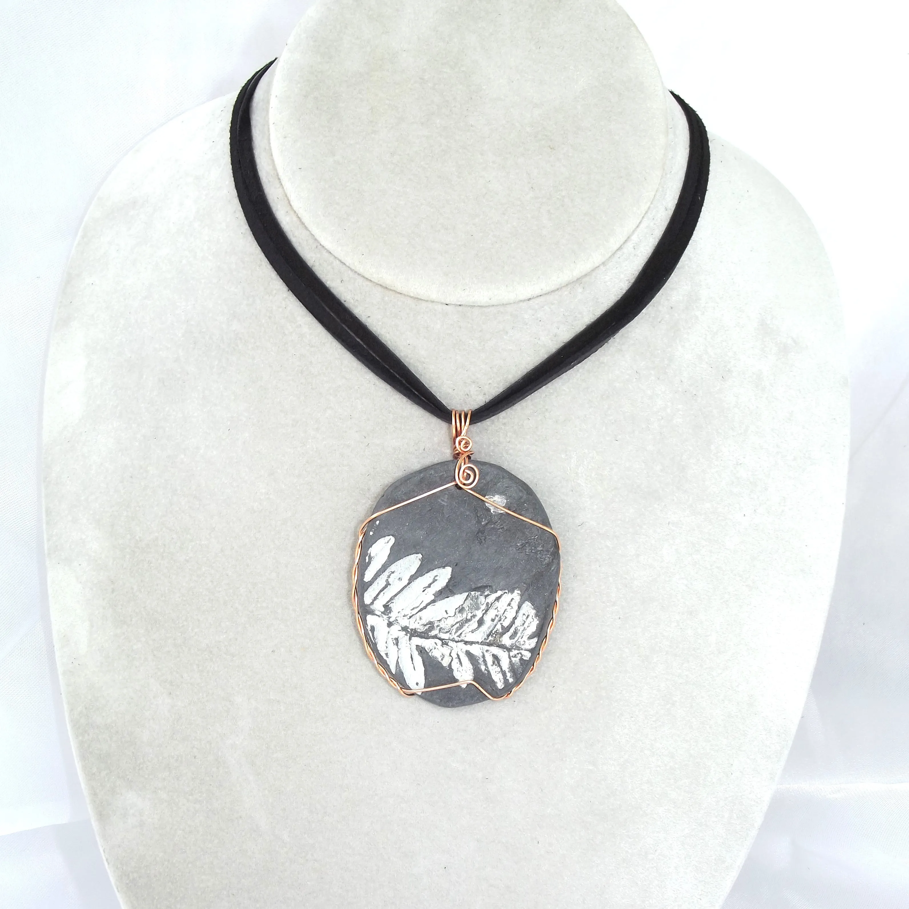 Pteridophyte Fossil Necklace (X-Large) - 300 Million Yrs Old
