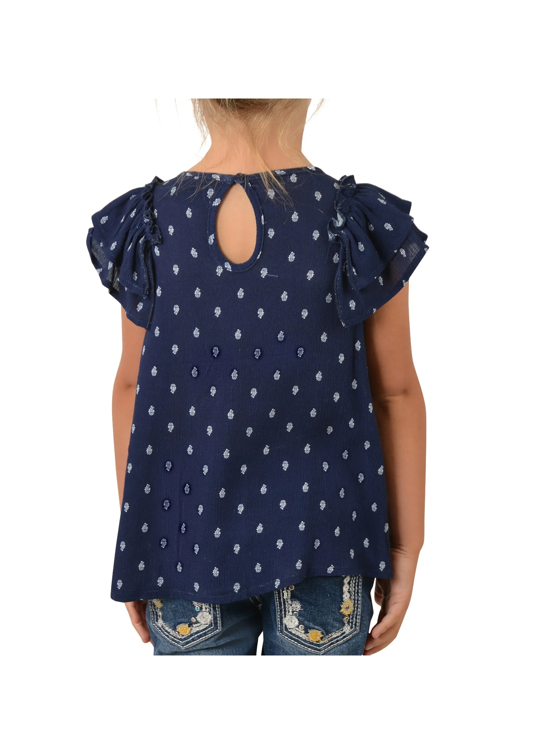 Pure Western Maddie Girls Blouse Navy