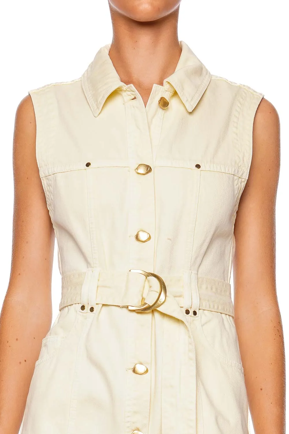 Ray Belted Denim Mini Dress