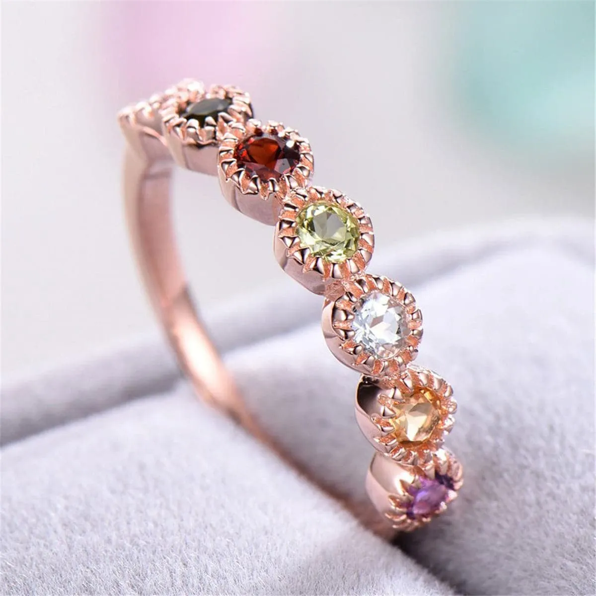 Red & Green Crystal & 18K Rose Gold-Plated Band