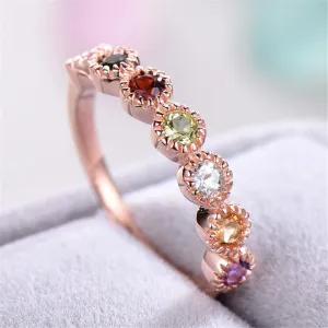 Red & Green Crystal & 18K Rose Gold-Plated Band